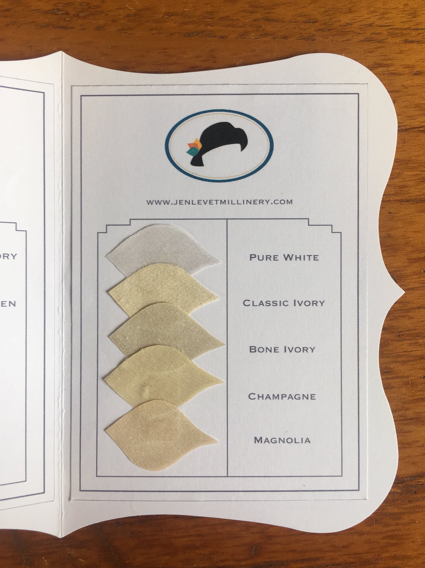 Bridal Ivory Colours Swatch Card