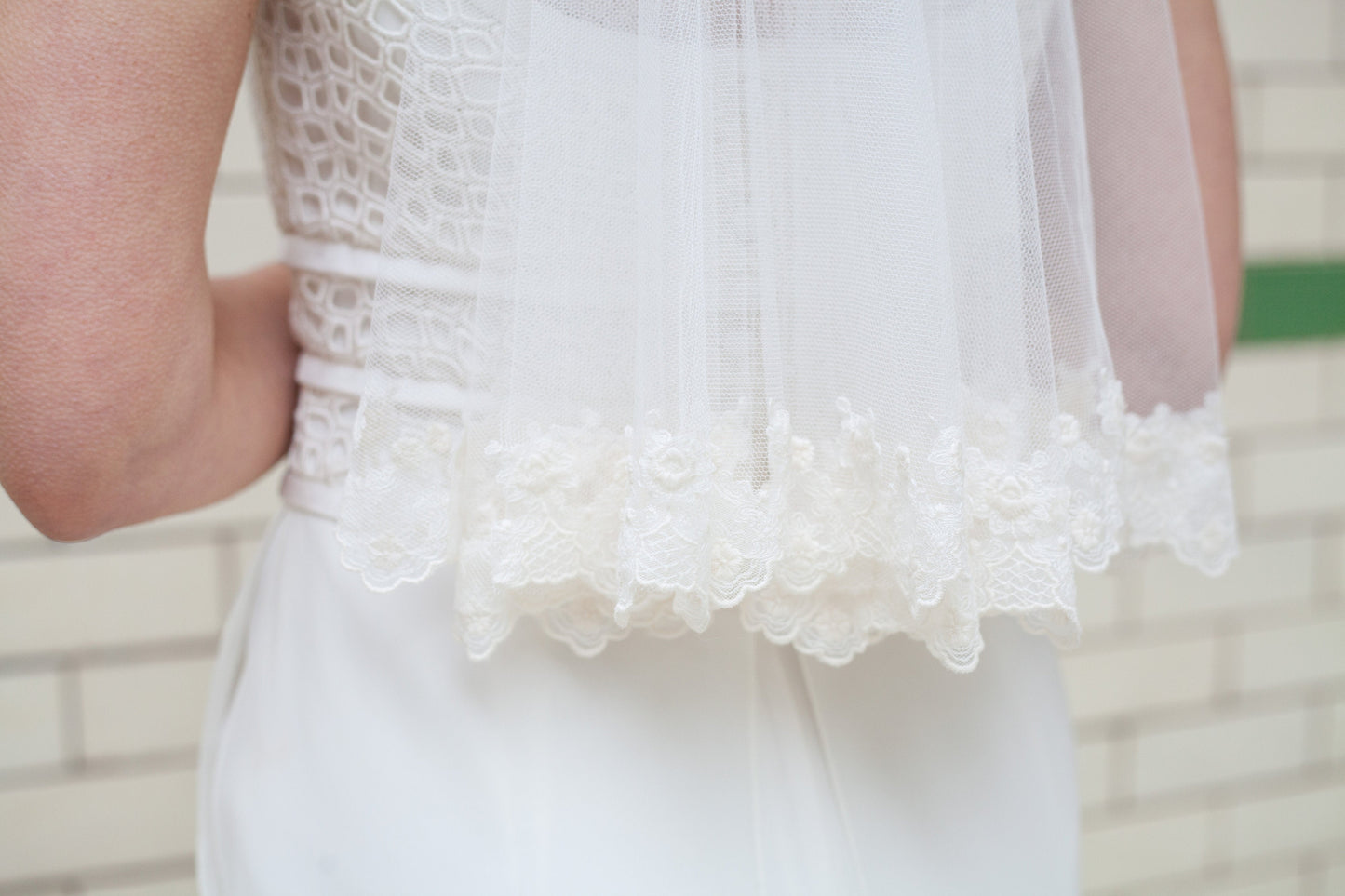 Short Lace Edged Bridal Veil Making Fee