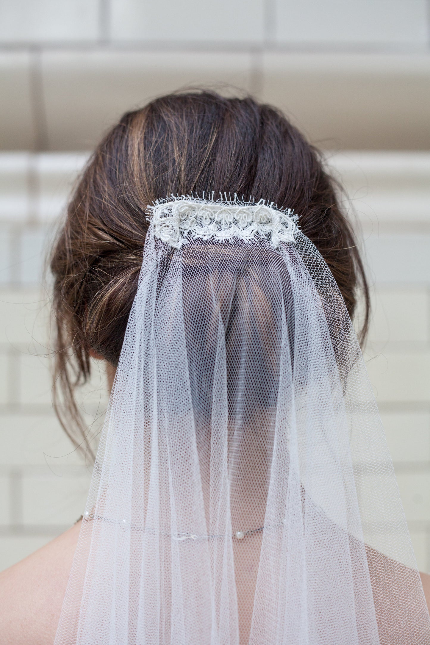 Short Lace Edged Bridal Veil Making Fee